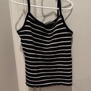 Design History Black and White Striped Kids Tank Top